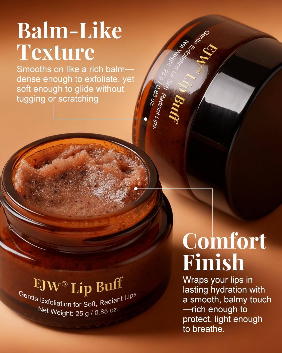 Triple-Action Lip Scrub - Brown Sugar, Coffee & Pearlite Exfoliator - Infused with Coconut & Botanical Oils for Nourishing Care of Dry, Cracked Lips - Vegan, Cruelty-Free - Image 6