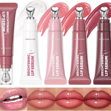 4Pcs Tinted Lip Gloss Set, Hydrating Lip Plumper High Shine Glass Finish Lip Jam, Long-Lasting Liquid Lipstick, Moisturizing Jelly Lipstick, Lip Gloss for Women