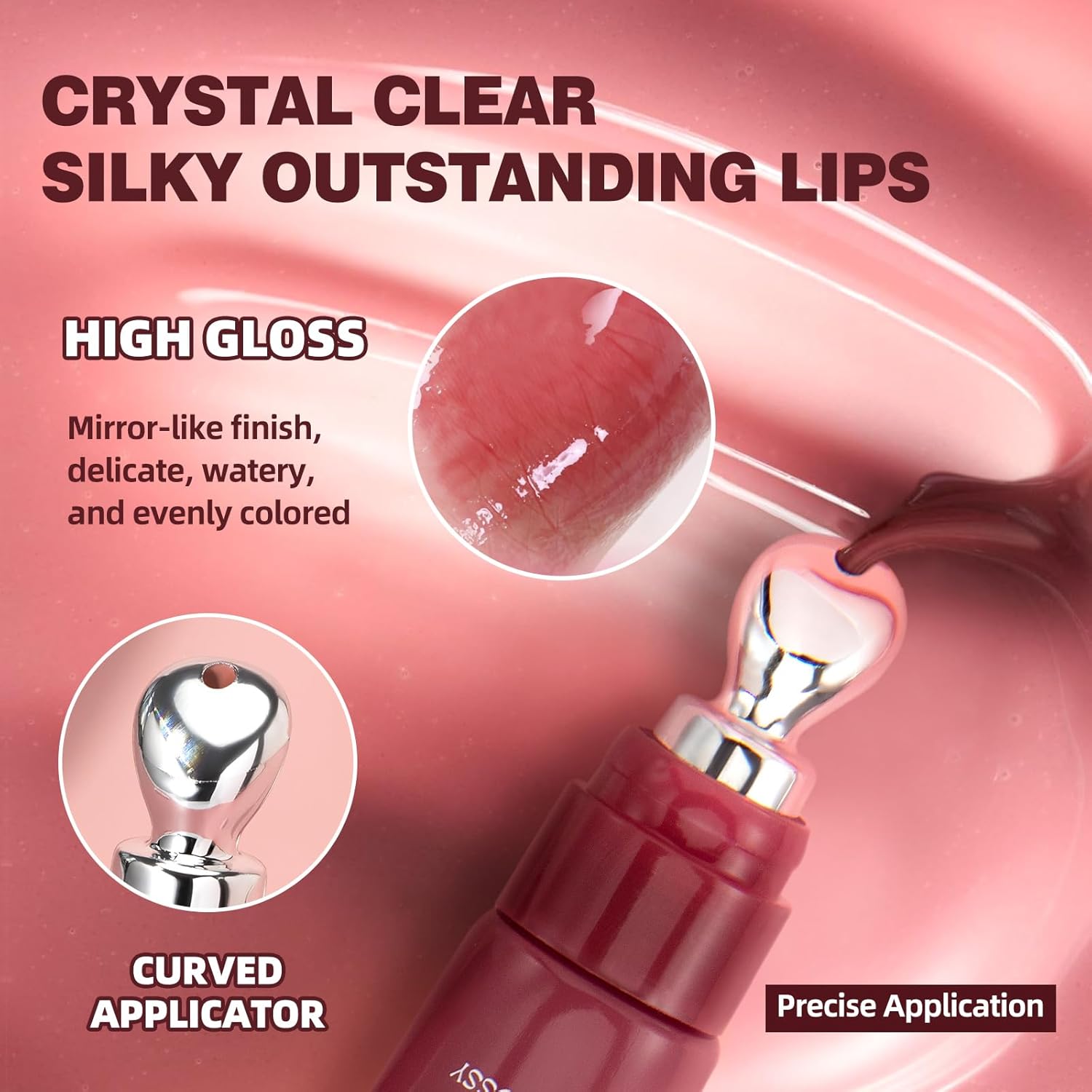 4Pcs Tinted Lip Gloss Set, Hydrating Lip Plumper High Shine Glass Finish Lip Jam, Long-Lasting Liquid Lipstick, Moisturizing Jelly Lipstick, Lip Gloss for Women - Image 3