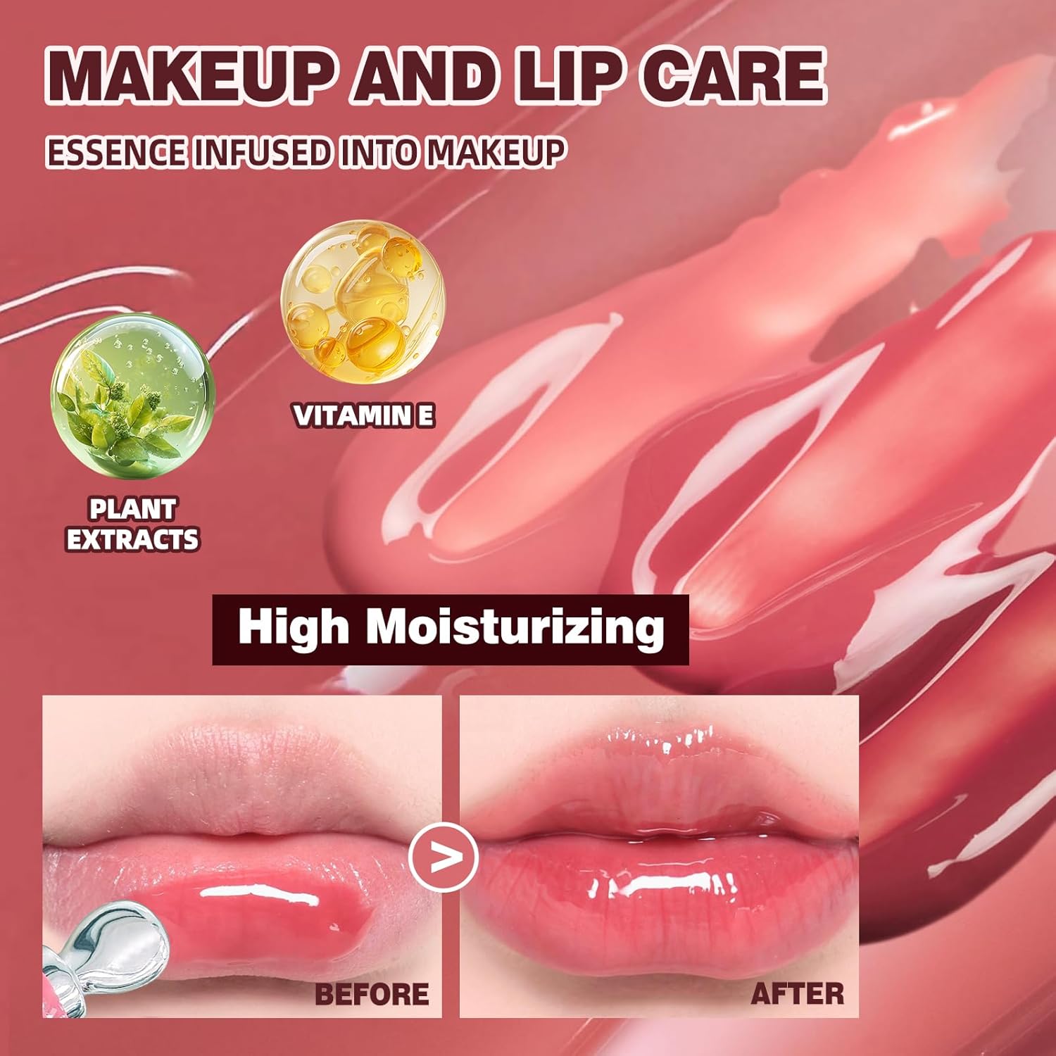 4Pcs Tinted Lip Gloss Set, Hydrating Lip Plumper High Shine Glass Finish Lip Jam, Long-Lasting Liquid Lipstick, Moisturizing Jelly Lipstick, Lip Gloss for Women - Image 4