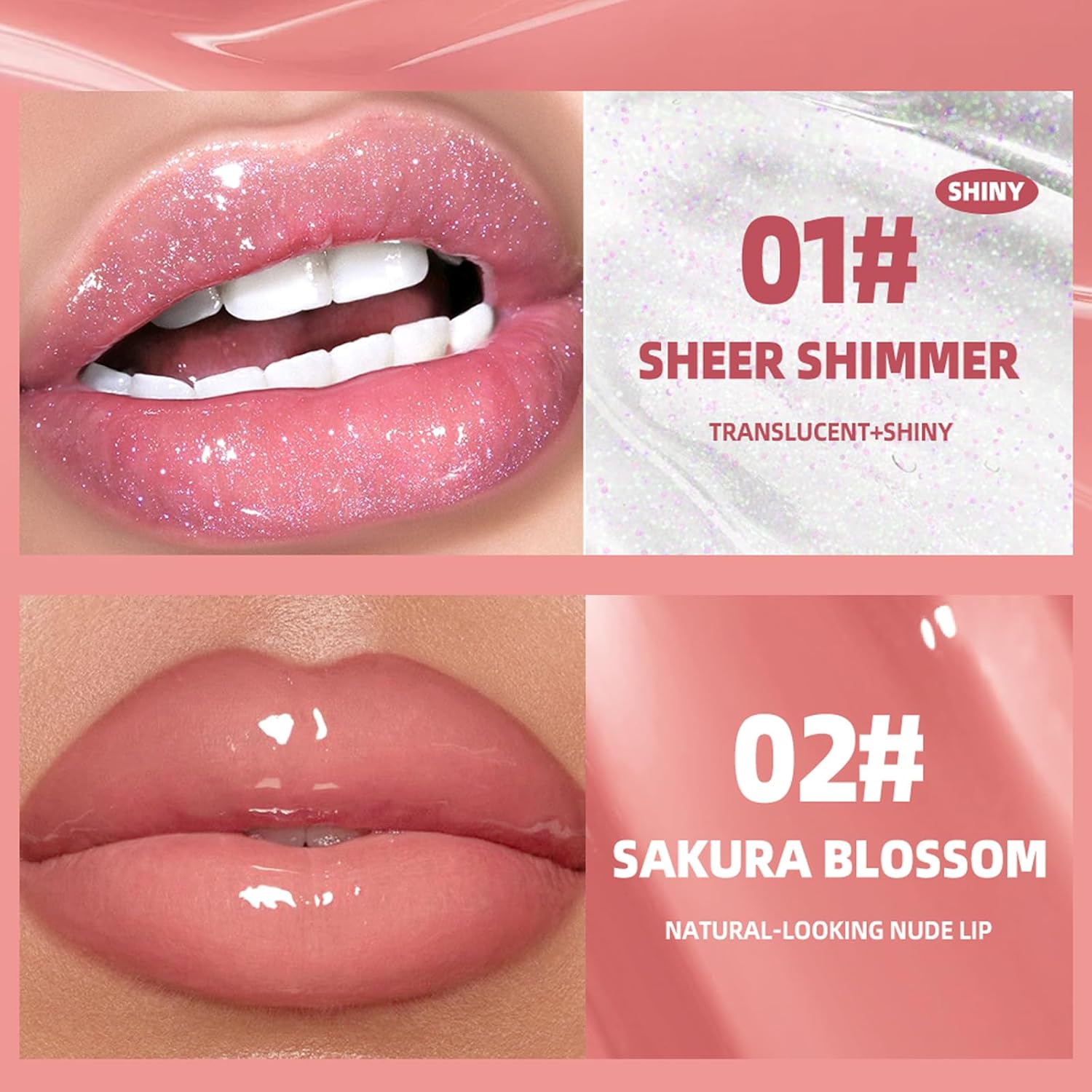 4Pcs Tinted Lip Gloss Set, Hydrating Lip Plumper High Shine Glass Finish Lip Jam, Long-Lasting Liquid Lipstick, Moisturizing Jelly Lipstick, Lip Gloss for Women - Image 5
