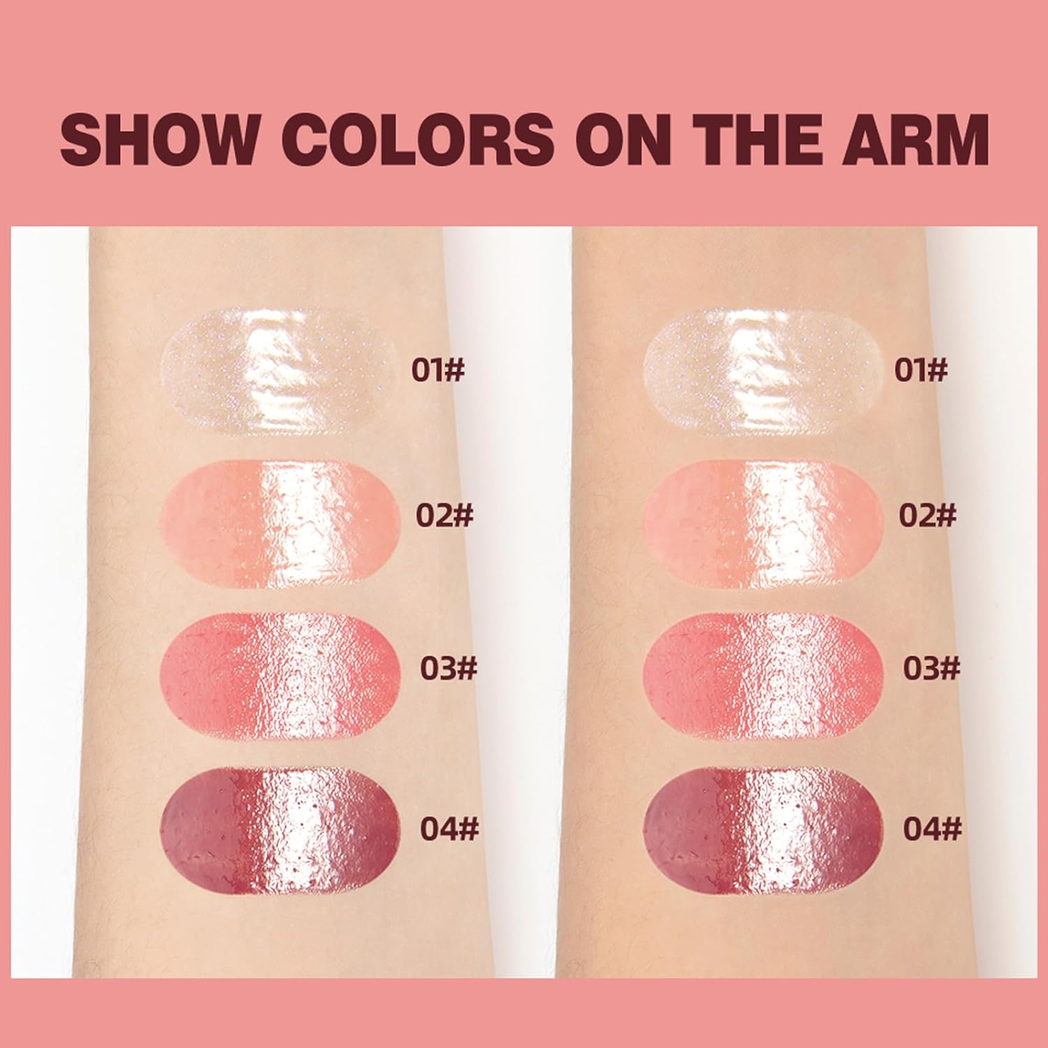 4Pcs Tinted Lip Gloss Set, Hydrating Lip Plumper High Shine Glass Finish Lip Jam, Long-Lasting Liquid Lipstick, Moisturizing Jelly Lipstick, Lip Gloss for Women - Image 8