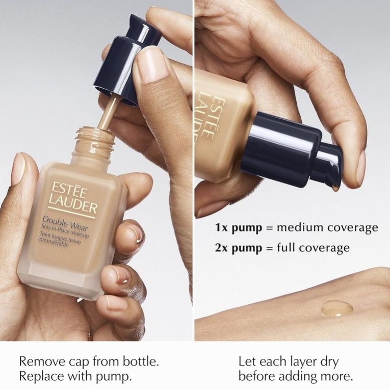 Estee Lauder Double Wear Stay-in-Place foundation glass bottle with pump